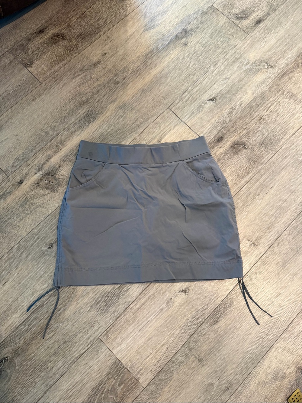 Columbia Gray Athletic Mini Skirt with Side Drawcords